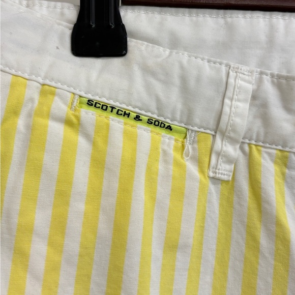 🩳 Scotch & Soda NWOT boys chino shorts - size 14 - yellow/white stripes 💛🤍 - Picture 4 of 17